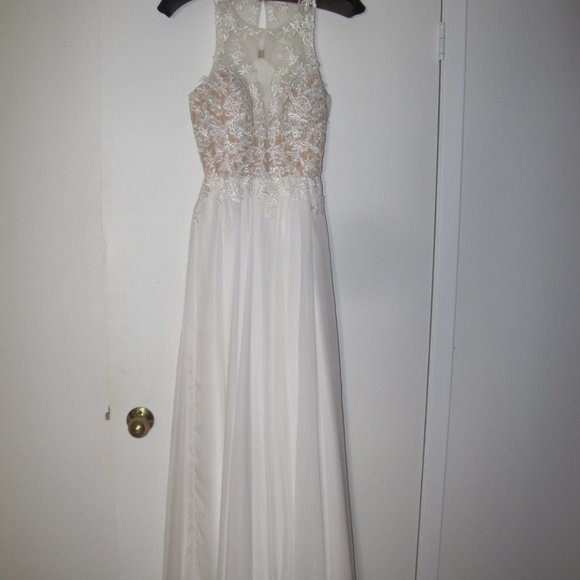 La Femme White Full Length Gown from Edith's Haute Couture - Picture 4 of 12